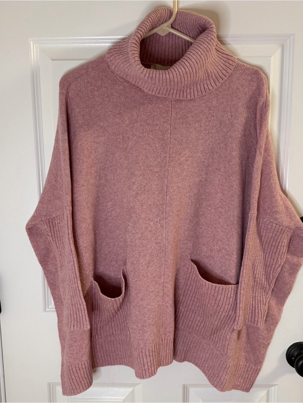 Loft Oversized Turtleneck Sweater - Dusty Rose M